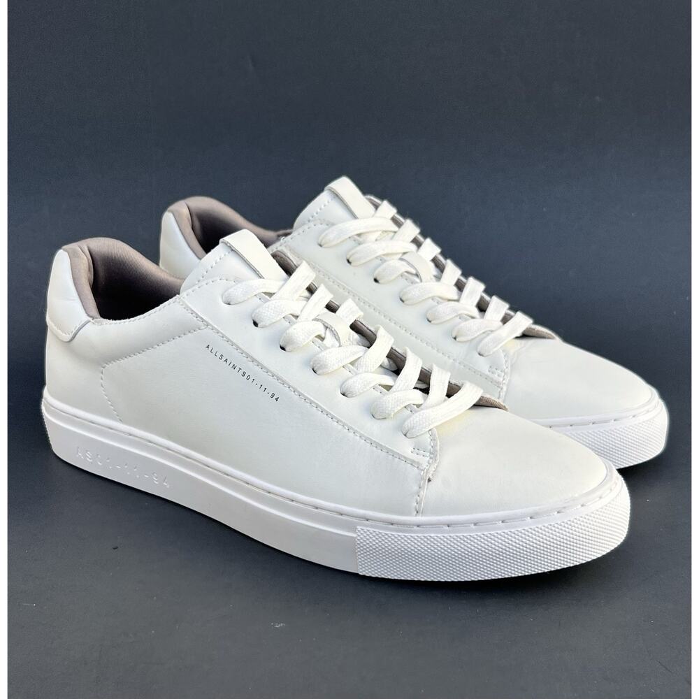 AllSaints Klip Low Top White Leather Sneakers Men’s Size 9 US